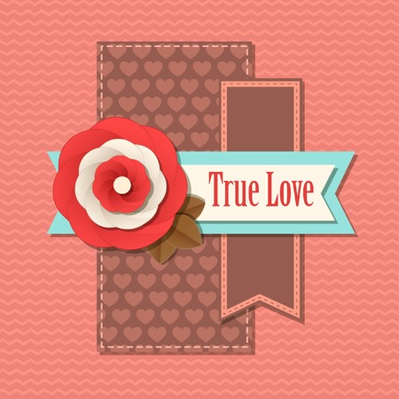 Valentines day  typographical retro holiday card. This vector illustration can be used as greeting card or wedding invitation for your design.のイラスト素材