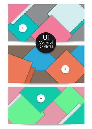 Collection of abstract backgrounds UI material design templates. Vector illustration.の写真素材