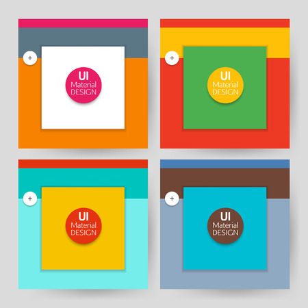 Collection of abstract backgrounds UI material design templates. Vector illustration.の写真素材
