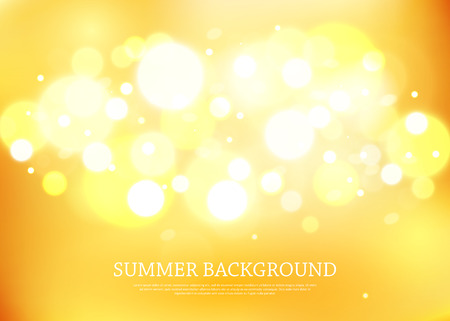Summer magical background with blurred bokeh lights and place for text. Vector illustration.のイラスト素材