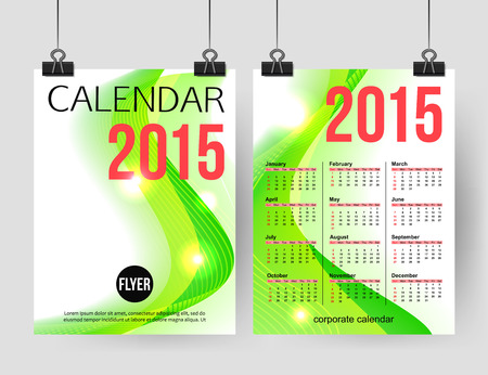 5. Corporate business stationery templates and calendar. Abstract brochure design. Modern back and front flyer backgrounds. Vector illustration.のイラスト素材