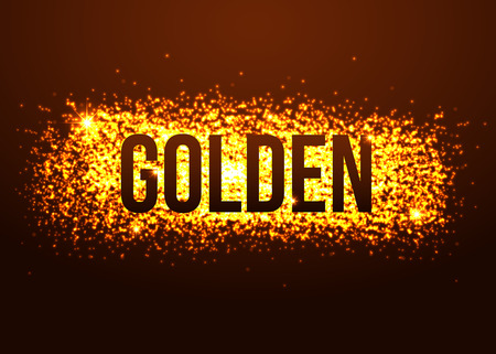 Golden background with glitters. Shining fashion blur bokeh background for beauty design. Vector illustration.のイラスト素材