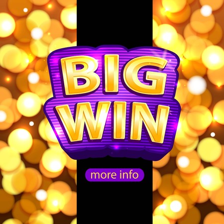 Big Win background for online casino, poker, roulette, slot machines, card games. Big Win banner.のイラスト素材