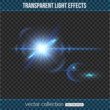 Starlight background. Abstract star with light effect over transparent background. Vector illustration with transparent star.のイラスト素材