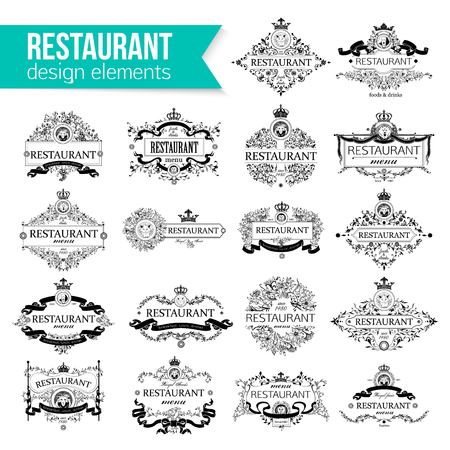 Set of Luxury   template for restaurant. Vintage frame template for restaurant menu.のイラスト素材