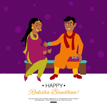 Raksha Bandhan Indian traditional holiday poster. Vector eps 10 format.のイラスト素材