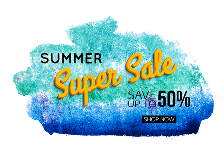 Summer super sale banner template.のイラスト素材