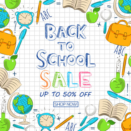 Back to school sale banner templateのイラスト素材