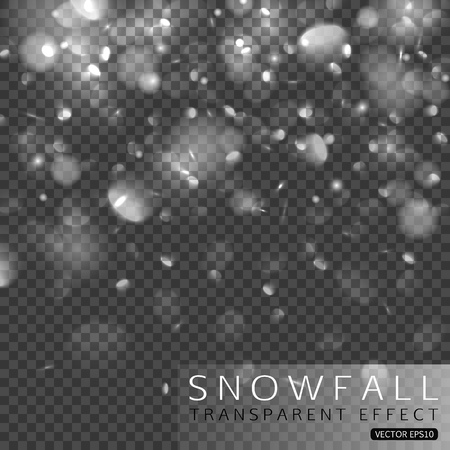 Snowfall transparent effect vector illustrationのイラスト素材