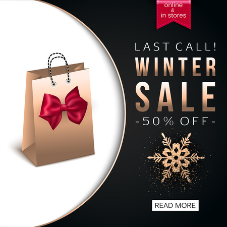 Winter Sale Poster. Vector illustrationのイラスト素材