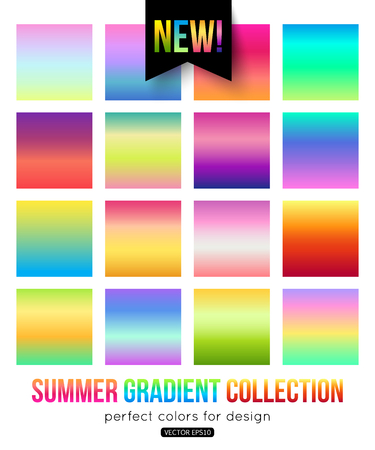 Summer Gradient Collection. Color palette. Soft color background design.のイラスト素材