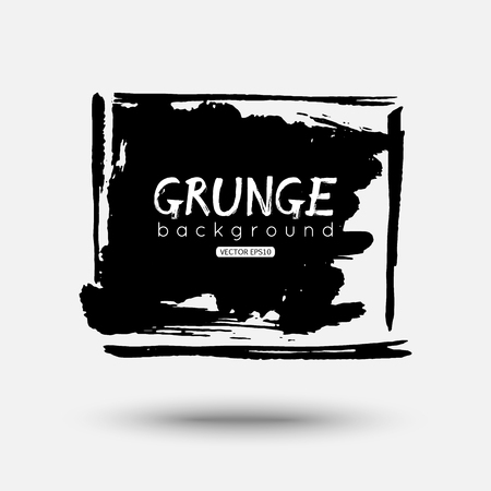 Vector grunge brush stroke shape. Black ink designのイラスト素材