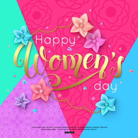 International Women's Day Greeting Card. Vector illustrationのイラスト素材