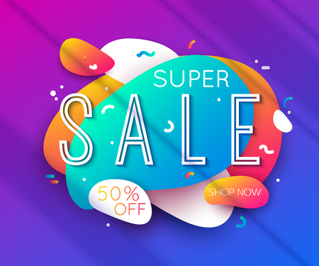 Sale banner template design, big sale for online shopping vector illustrationのイラスト素材