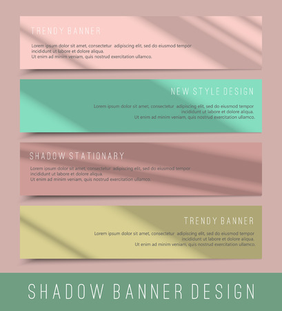 Set of colorful mock up paper banners with shadows. Vector illustrationのイラスト素材
