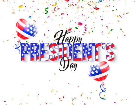 Happy President's day holiday design background with ballonsのイラスト素材