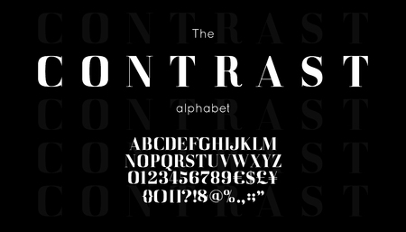 Classic  serif font and alphabet.のイラスト素材