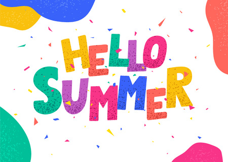 Hello summer poster. Colorful letters.のイラスト素材