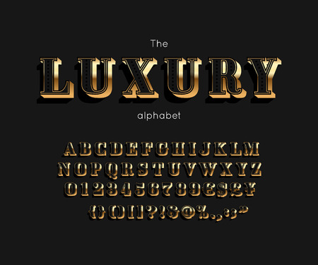 Luxury font and alphabet.のイラスト素材