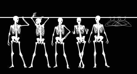 Silhouette Of Skeletons In The Closetのイラスト素材