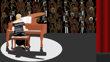 Pianist on Stageのイラスト素材