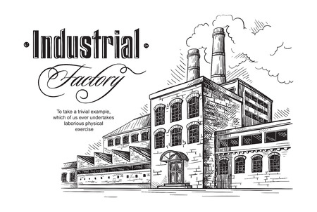 Industrial distillery factory. Vector illustrationのイラスト素材