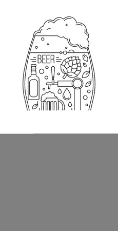 brewing icons in silhouette of beer glass. Vector illustrationのイラスト素材