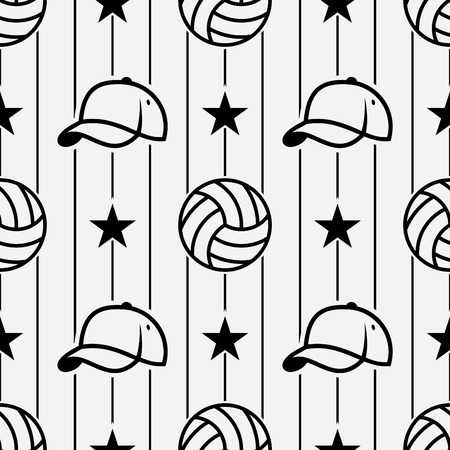 Volleyball sport seamless patternのイラスト素材