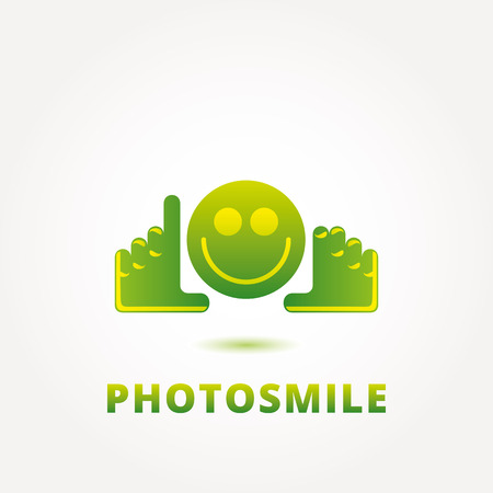 Abstract  photo smile logo design template, emblem template editable for your business.のイラスト素材