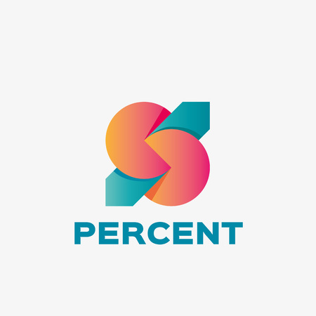 Abstract percent logo. Abstract business logo design template. Logo template editable for your business.のイラスト素材