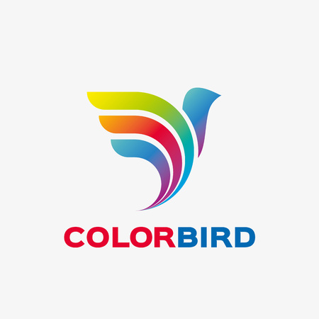Abstract colored bird logo. Abstract business logo design template. Logo template editable for your business.のイラスト素材