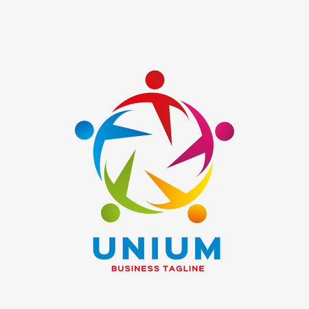 Abstract people logo. Abstract business logo design template. Logo template editable for your business.のイラスト素材