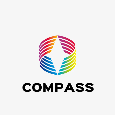 Abstract compass logo. Abstract business logo design template. Logo template editable for your business.のイラスト素材