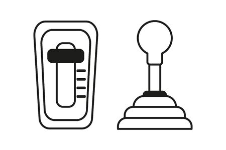 Set of car mechanic and automatic gearbox on white background.の写真素材