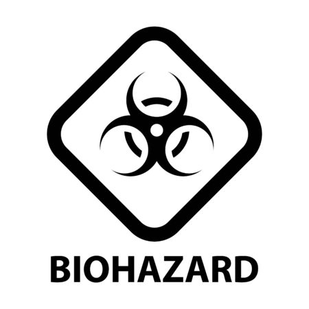 The Biohazard or biological threat alert icon. Warning sign of virus. Danger Coronavirus Bio hazard symbol.の写真素材
