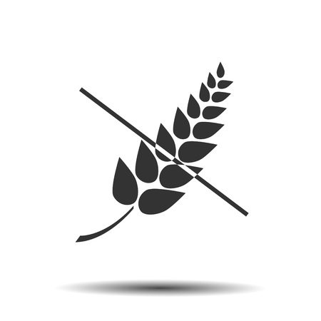 Grey branch with leaves on a white background.のイラスト素材