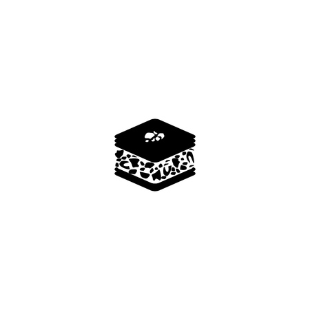 Black and white cube vector illustration.のイラスト素材