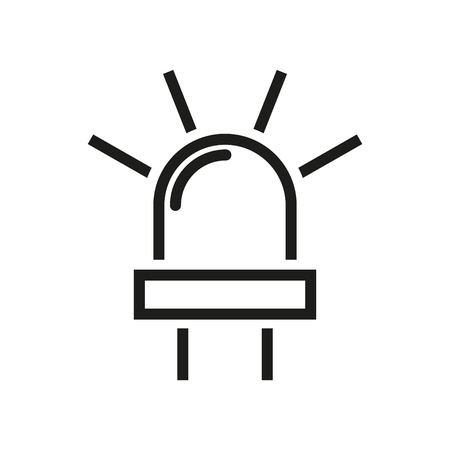 Line illustration of a bulb with light beamsのイラスト素材