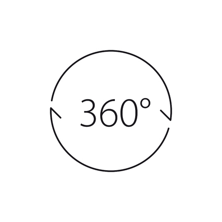 360 degrees icon surrounded by a circle.のイラスト素材
