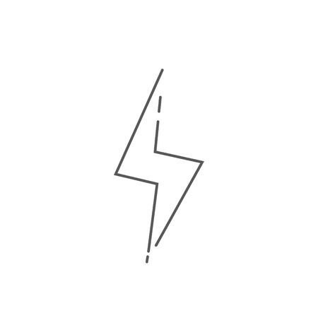 Line illustration of a lightning bolt sign icon.のイラスト素材