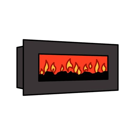 Electric Wall Fireplace iconのイラスト素材