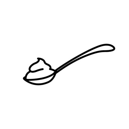 Yogurt with spoon iconのイラスト素材