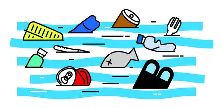 Environmental and ecological problem of nature. Vector illustration
