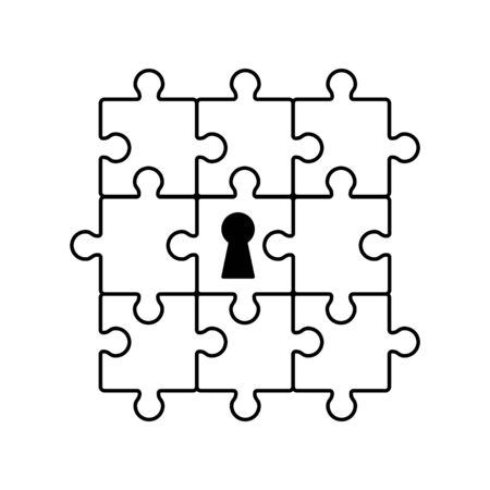locked puzzle iconのイラスト素材