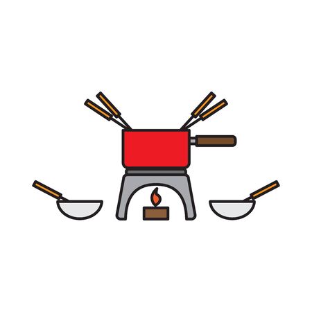 Melting fondue pot iconのイラスト素材