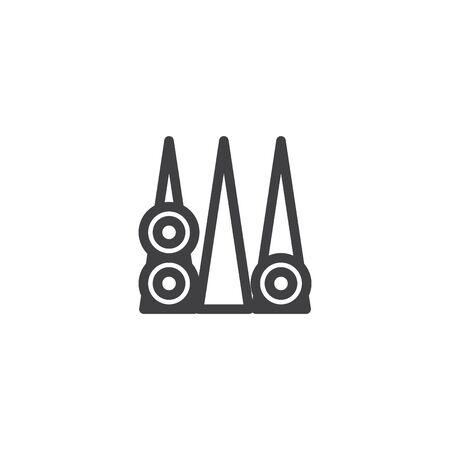 Backgammon icon, thin vector illustrationのイラスト素材