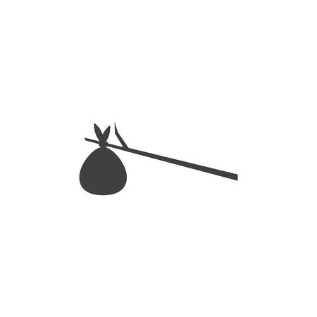 Bindle icon, vector line illustrationのイラスト素材