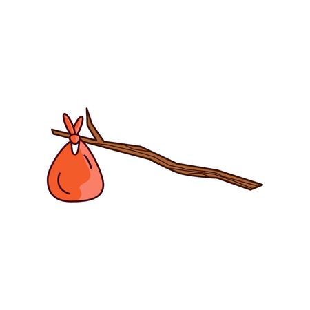 Bindle icon, vector line illustrationのイラスト素材
