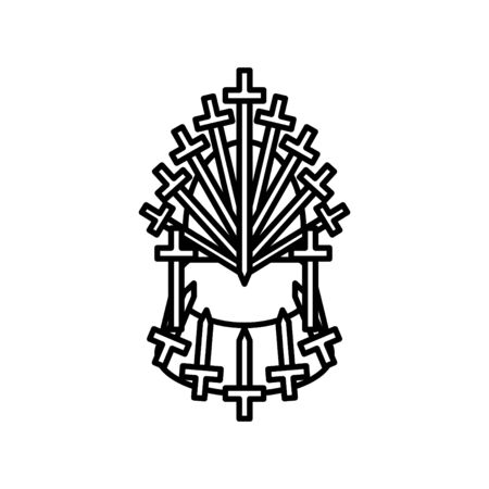 chair built of weapon icon, vector illustrationのイラスト素材