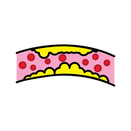 Cholesterol icon, artery blocked with cholesterol, vector line illustrationのイラスト素材